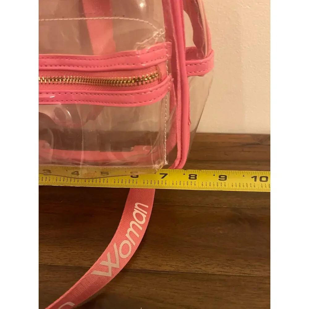 Forever 21 Clear and Pink Mini Backpack Woman straps